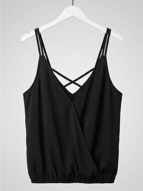 Black Strappy Wrap Tank Top, Love Letter Collection